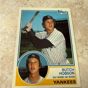 Topps Butch Hobson Baseball Card with Red and Black Text